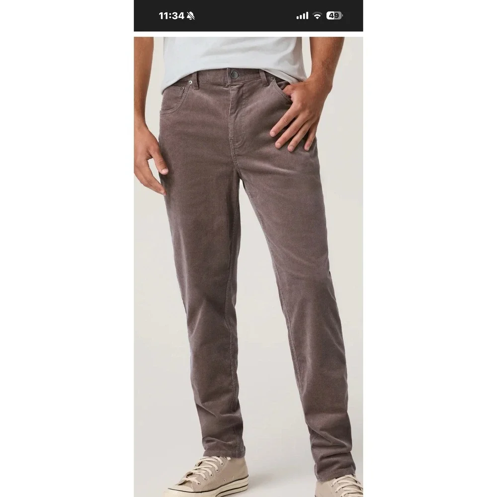 Vuori Optimist Corduroy Pant Mens 32/32 Brown 5 Pocket Cotton Stretch (T1)